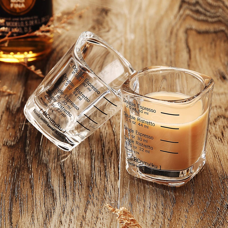 BCnmviku Espresso Shot Glass Liquid Heavy Sturdy Glass Shot Glasses Measuring cup Wine Glass 6 Pack 2oz/60ml By BCnmviku (Sturdy 6Pack) - Image 4